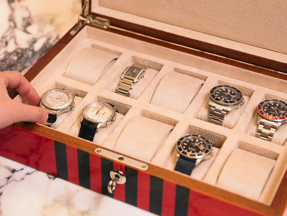 Labyrinth 10 Watch Collector Box - Red