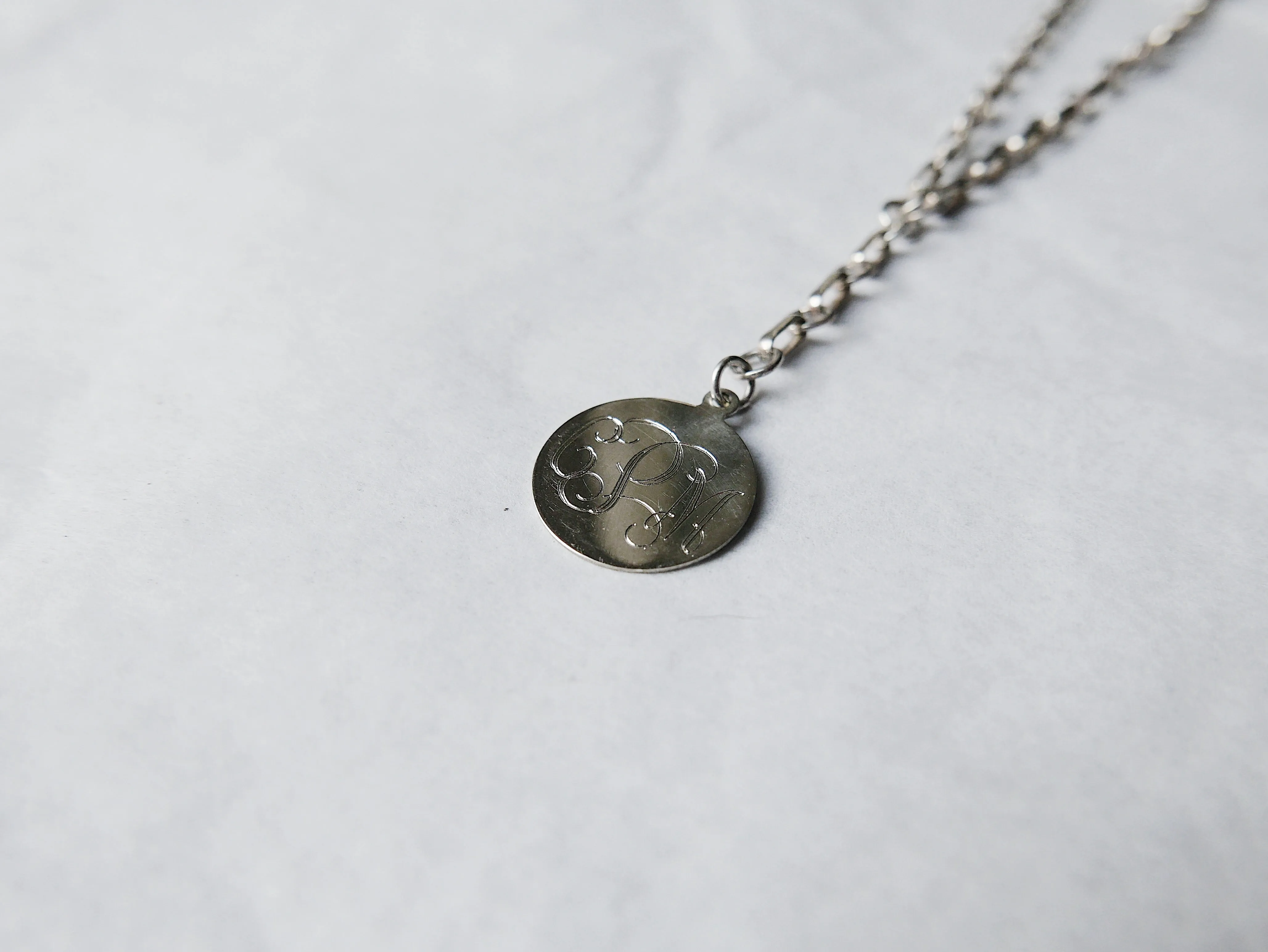 Large Coin Chain Lariat Necklace