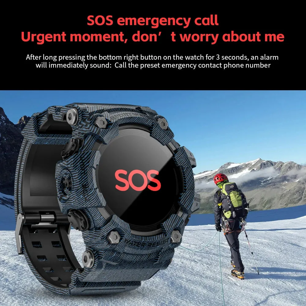 LOKMAT ATTACK-GT Upgrade Sport Smart Watch Waterproof Bluetooth Calls Rugged Smartwatches Flashlight Fitness Tracker for Phone