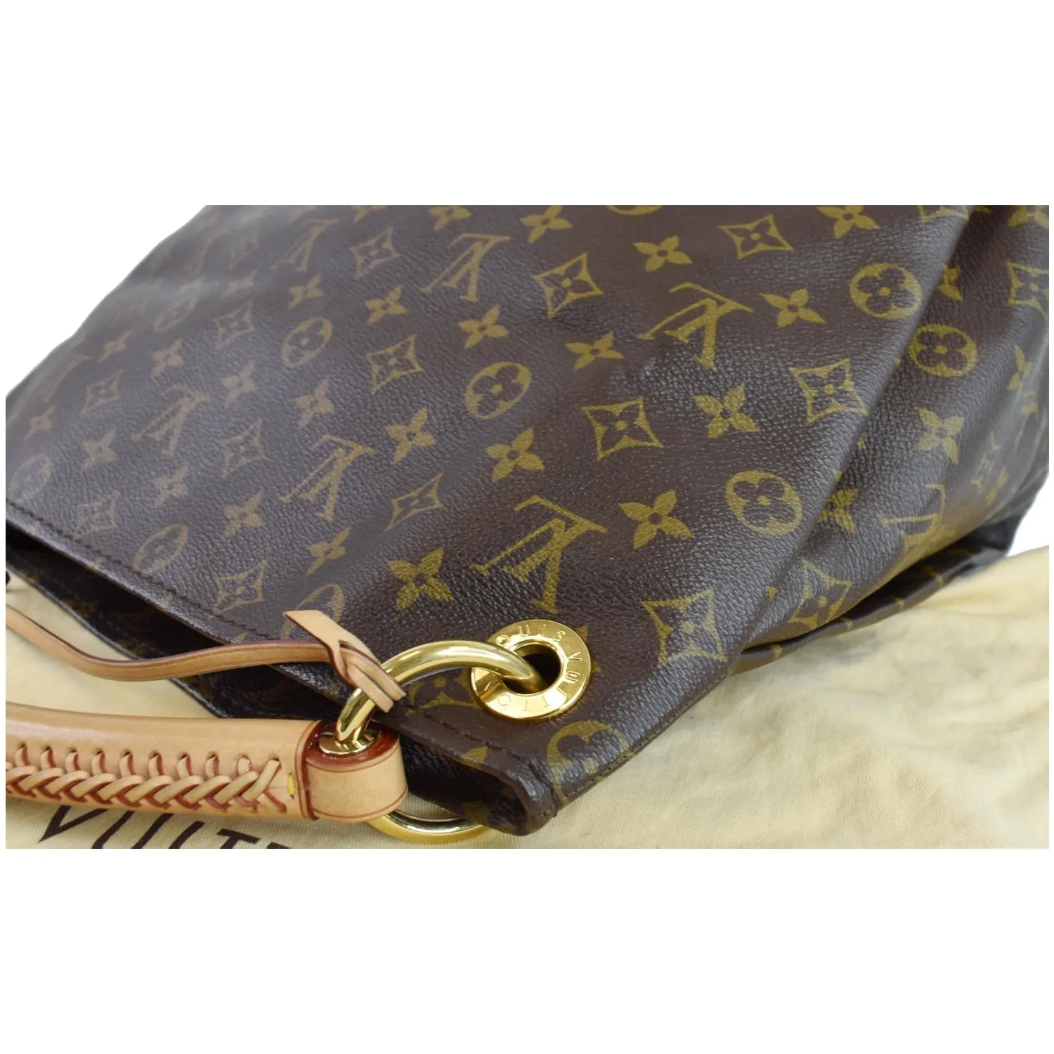 LOUIS VUITTON Artsy MM Monogram Canvas Shoulder Bag Brown