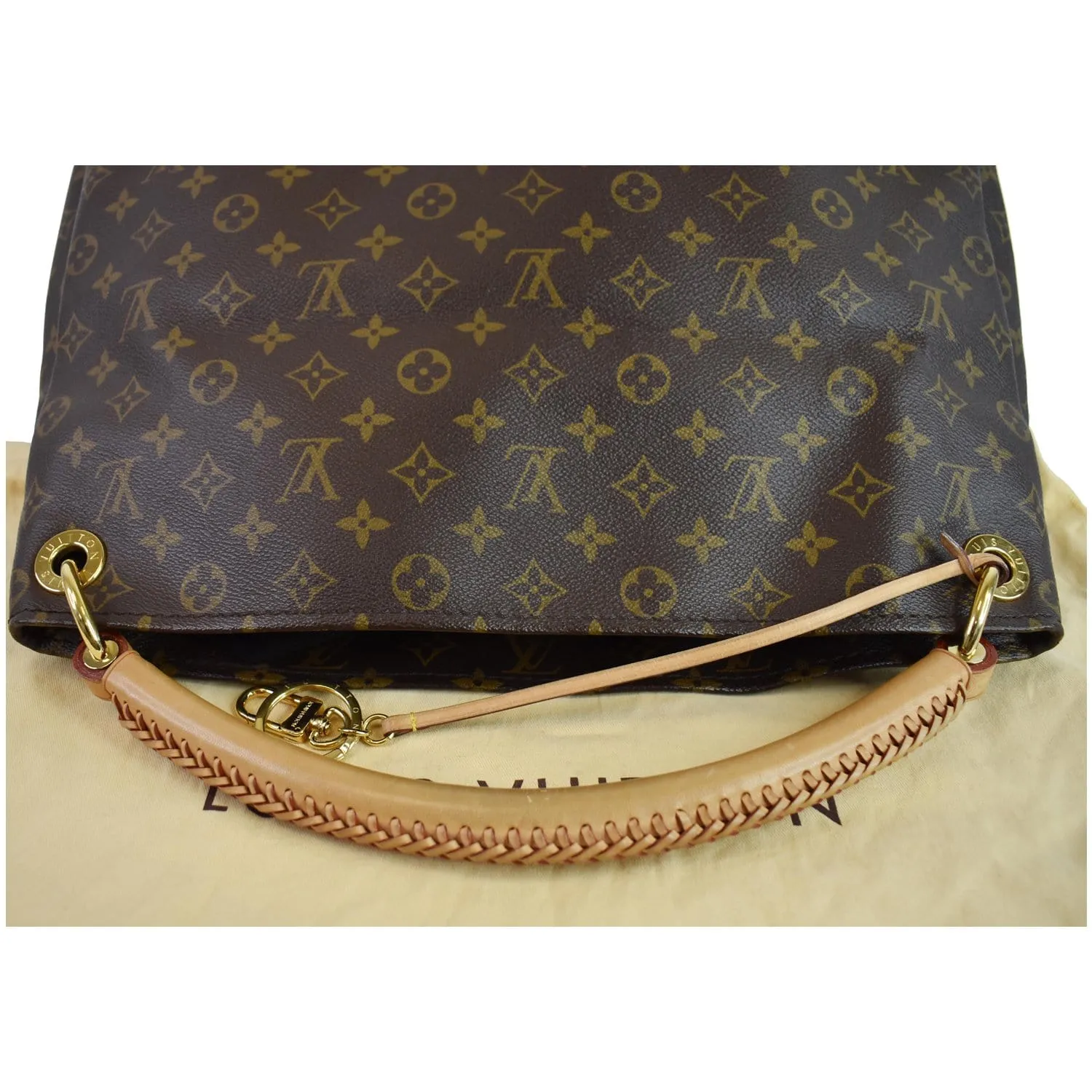 LOUIS VUITTON Artsy MM Monogram Canvas Shoulder Bag Brown