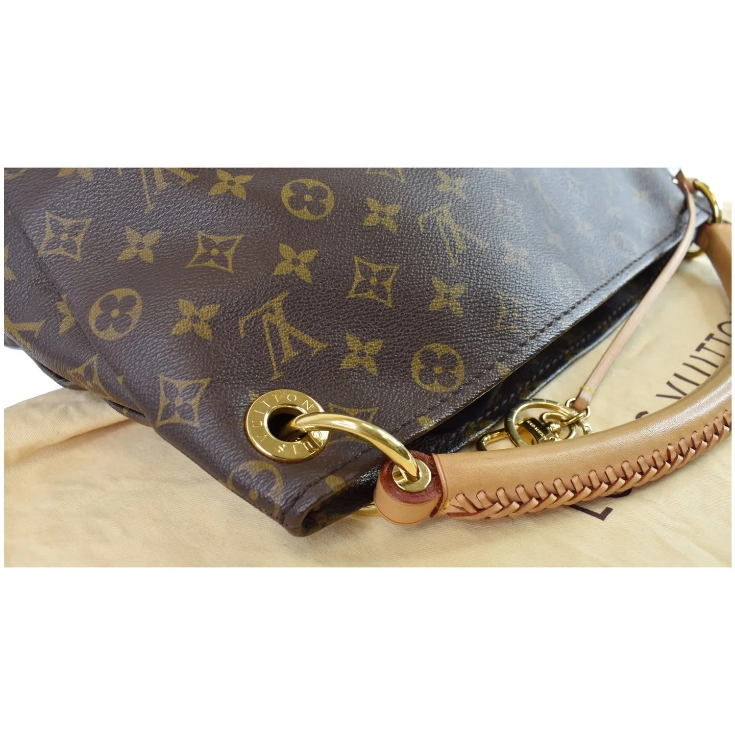 LOUIS VUITTON Artsy MM Monogram Canvas Shoulder Bag Brown