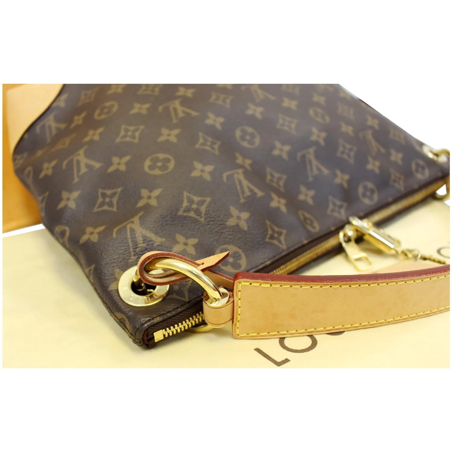 LOUIS VUITTON Berri PM Monogram Canvas Shoulder Bag Brown