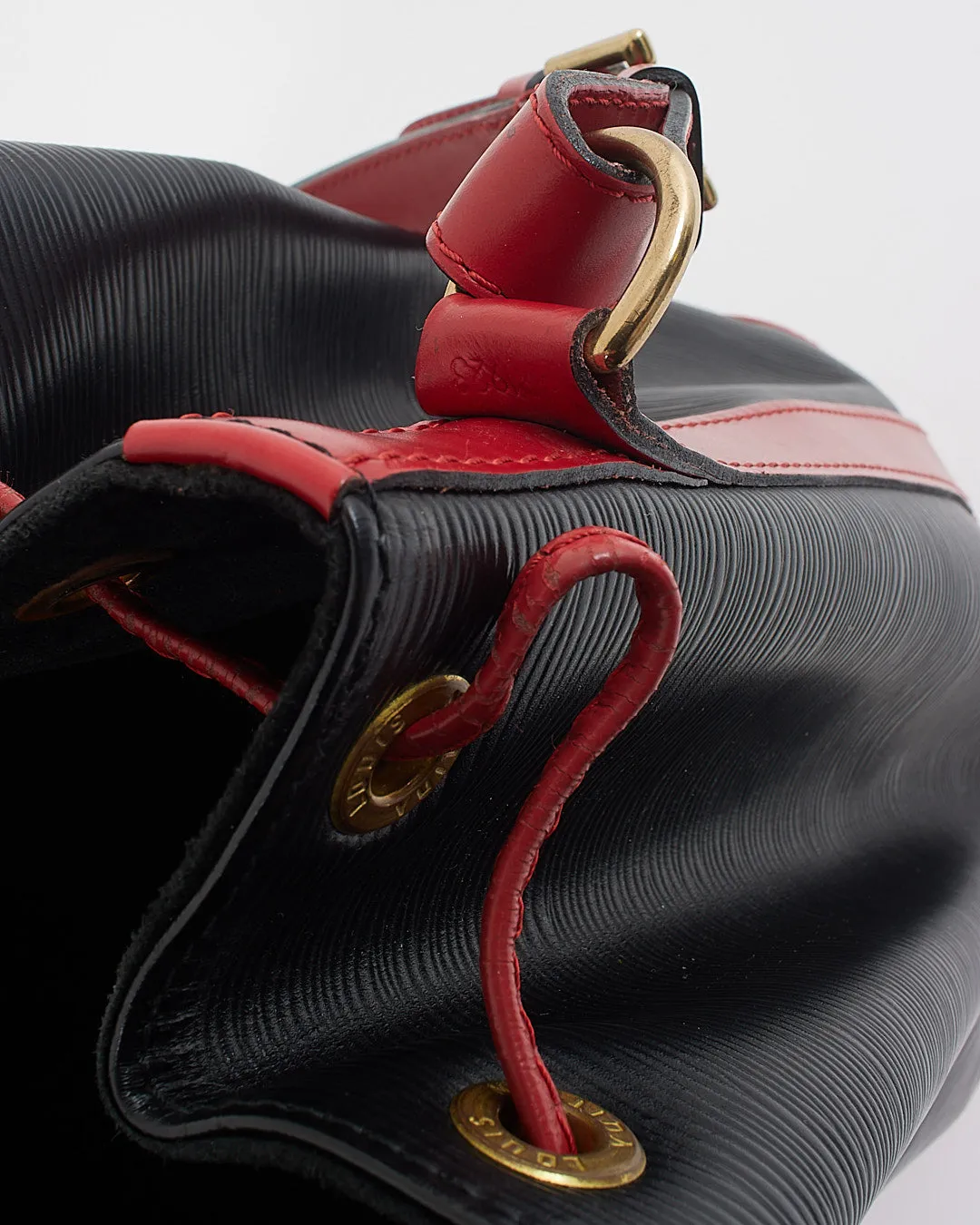 Louis Vuitton Black and Red Epi Leather Noe GM