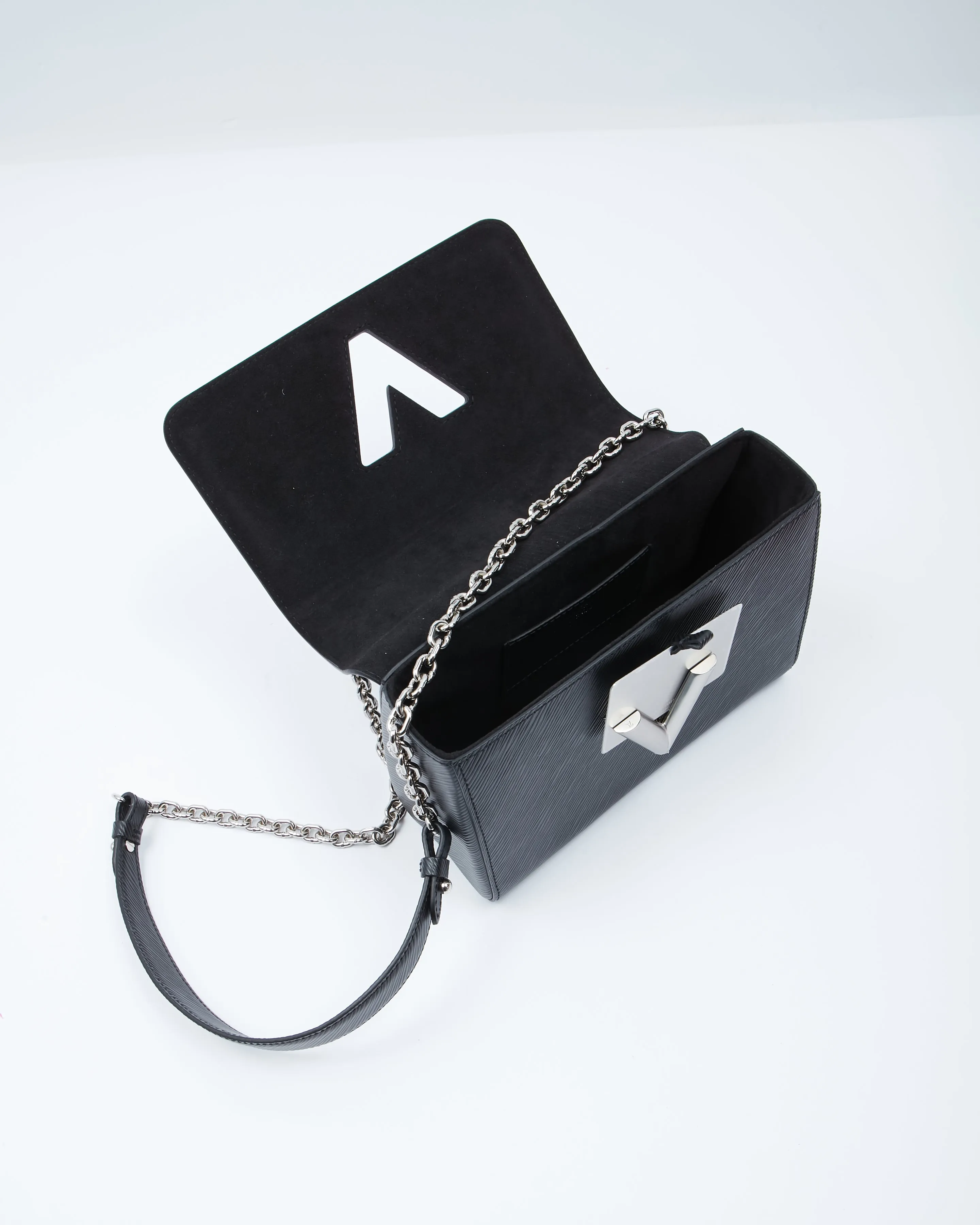 Louis Vuitton Black Epi Leather Twist Flap MM Bag