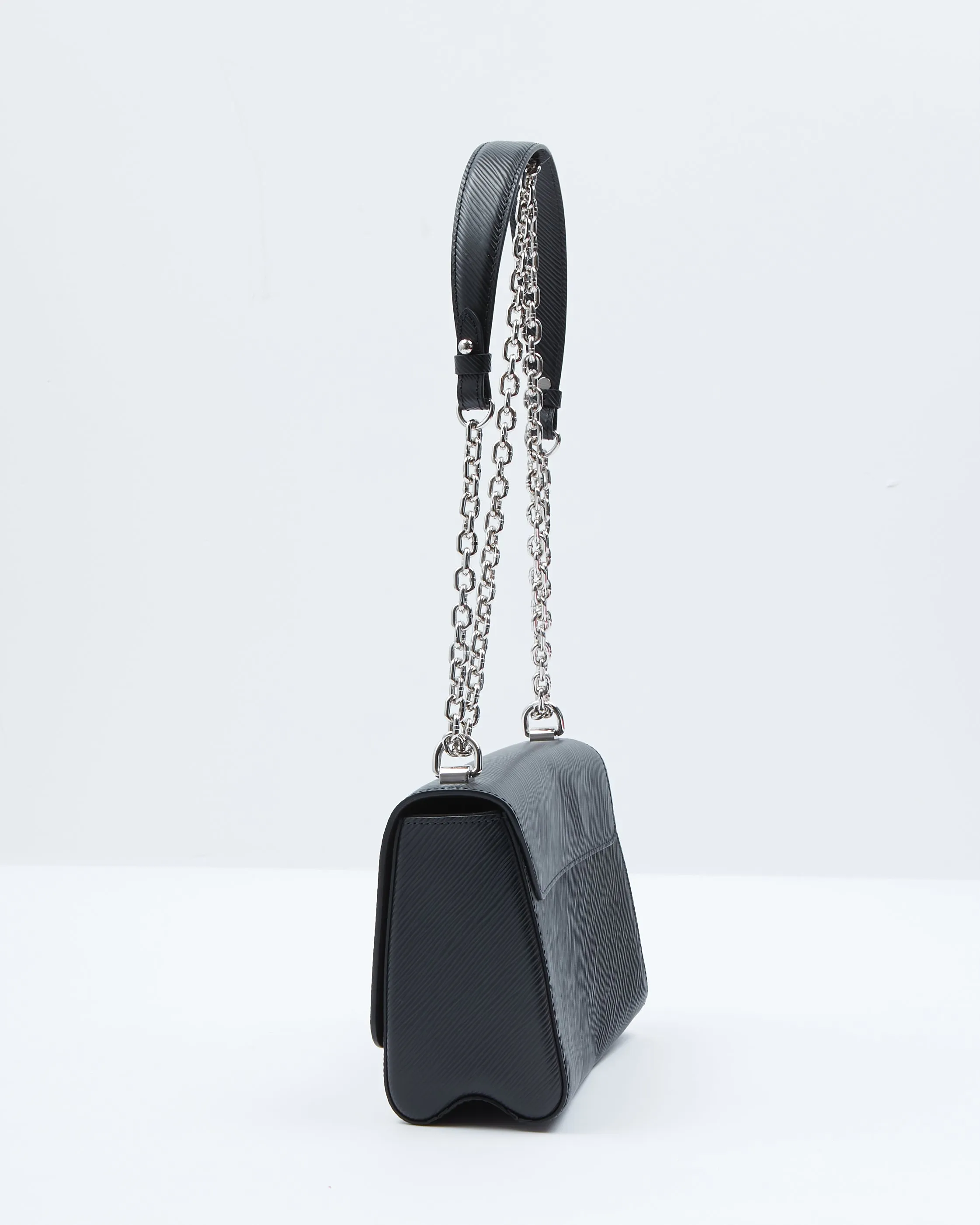 Louis Vuitton Black Epi Leather Twist Flap MM Bag