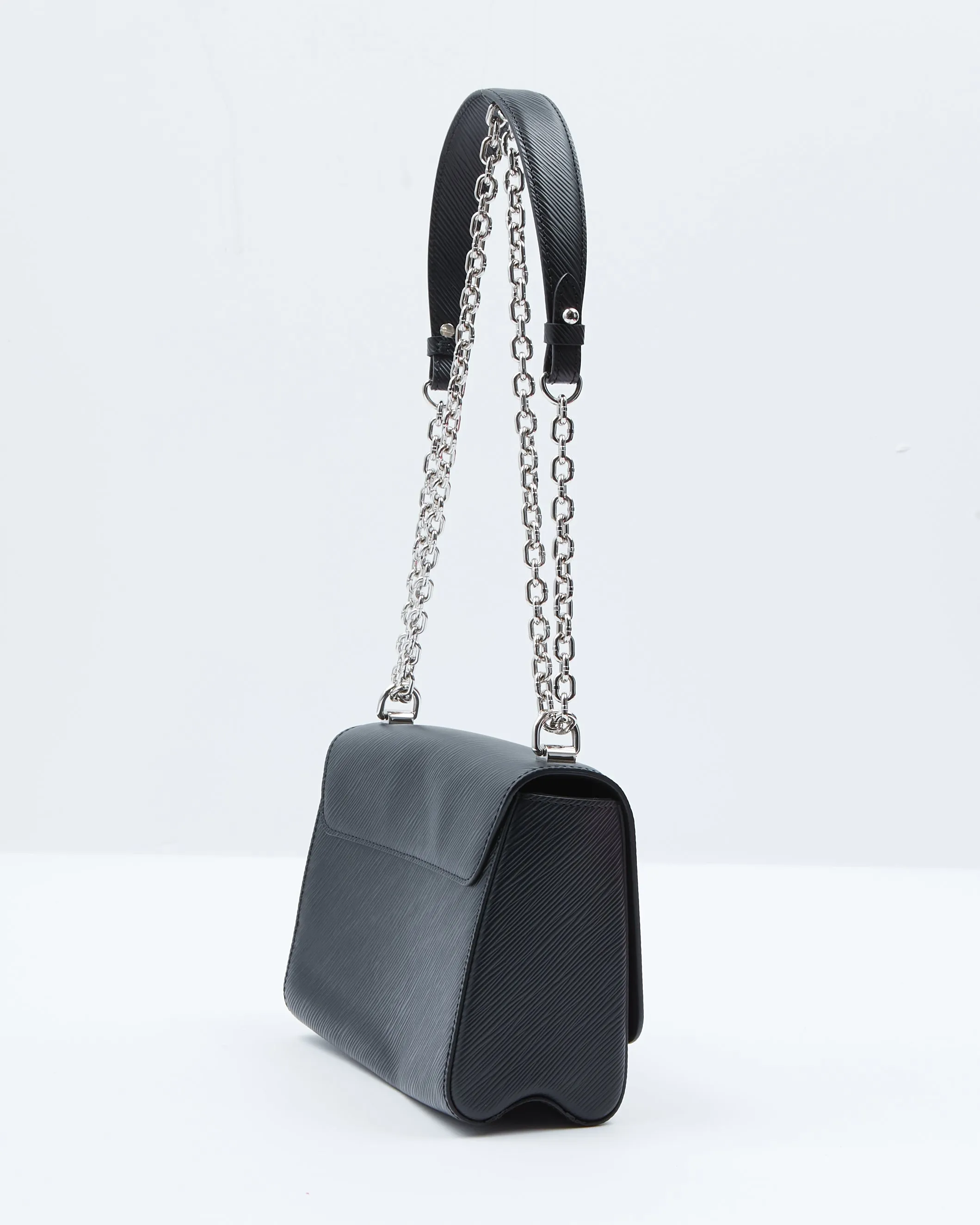 Louis Vuitton Black Epi Leather Twist Flap MM Bag