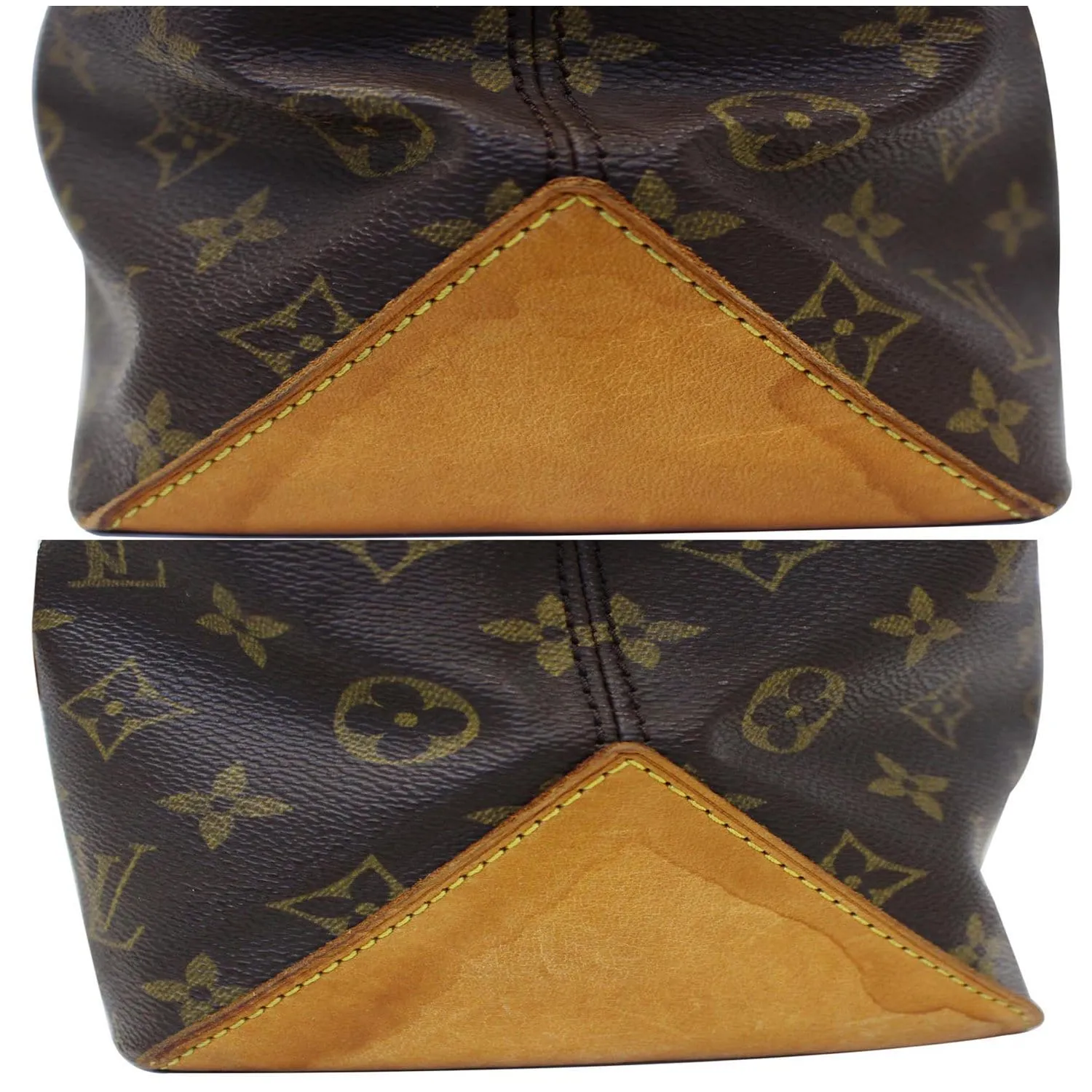LOUIS VUITTON Cabas Piano Monogram Canvas Shoulder Bag Brown