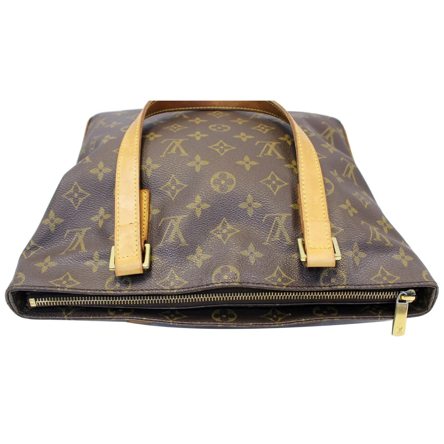 LOUIS VUITTON Cabas Piano Monogram Canvas Shoulder Bag Brown