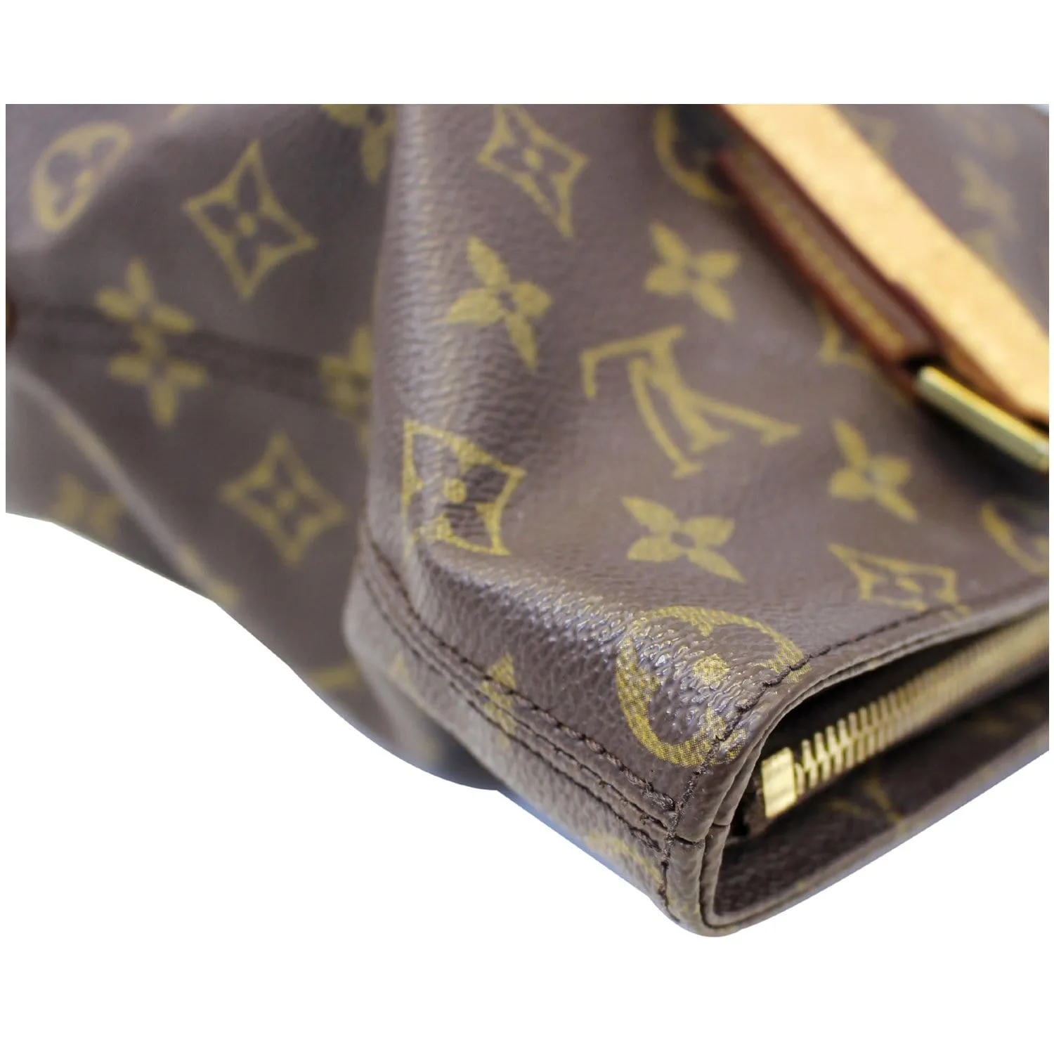 LOUIS VUITTON Cabas Piano Monogram Canvas Shoulder Bag Brown