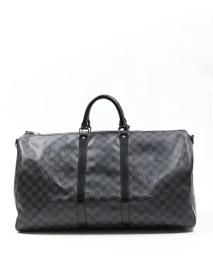 Louis Vuitton Damier Graphite Canvas Keepall 55 Bandouliere Bag NO STRAP