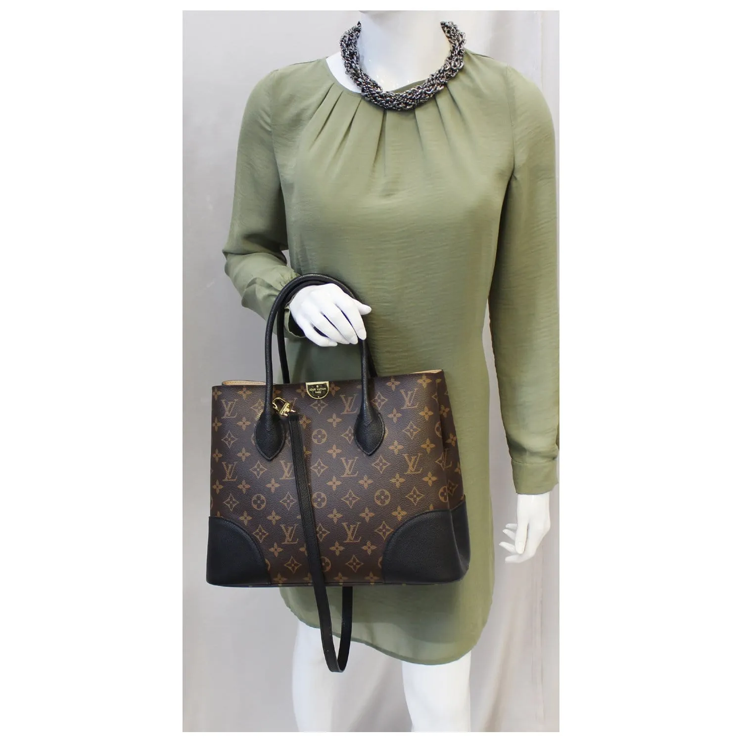 LOUIS VUITTON Flandrin Monogram Canvas Shoulder Handbag