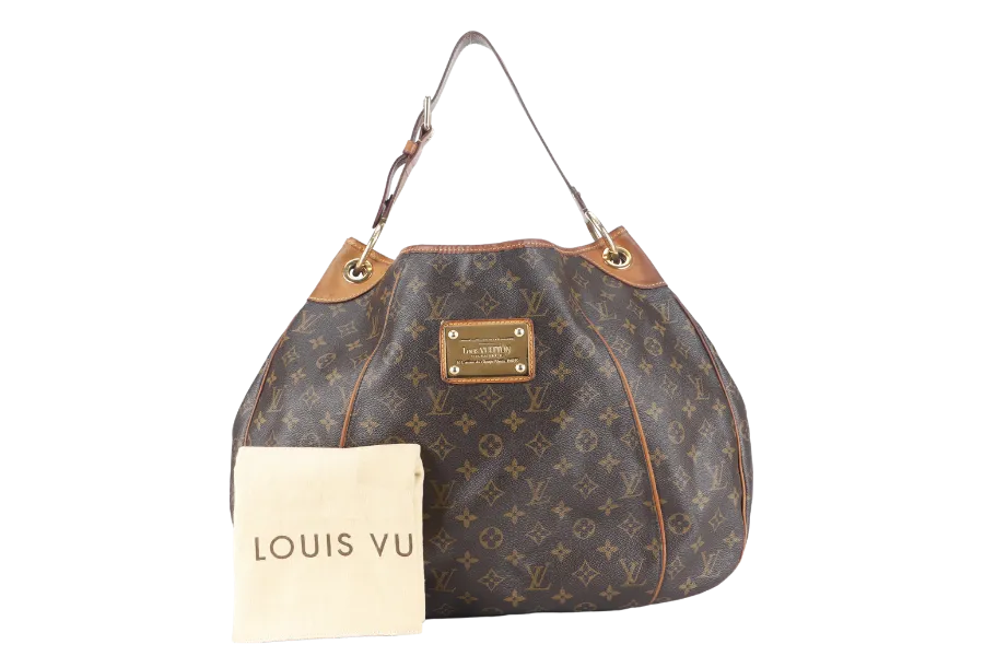 LOUIS VUITTON GALLERIA BAG GM BROWN MONOGRAM CANVAS GOLD HARDWARE WITH DUST COVER