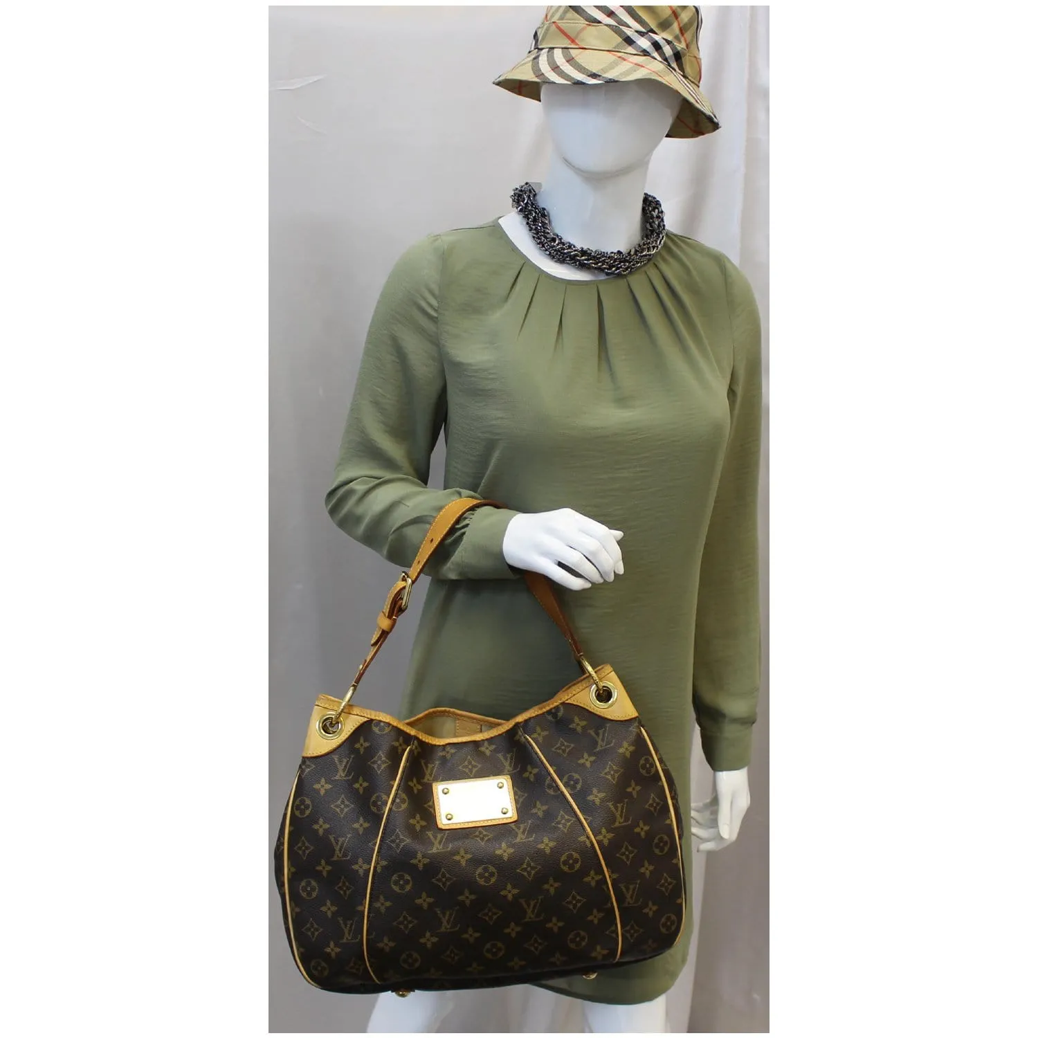 LOUIS VUITTON Galliera PM Monogram Canvas Shoulder Bag Brown