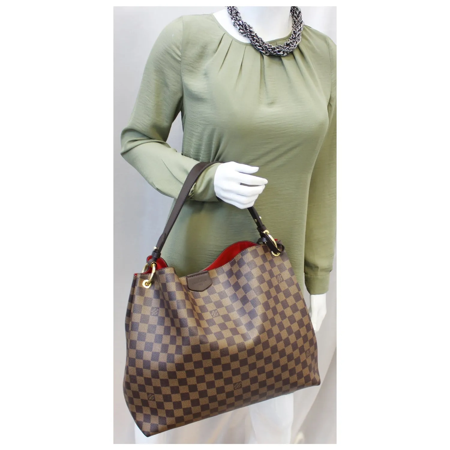 LOUIS VUITTON Graceful MM Damier Ebene Shoulder Bag
