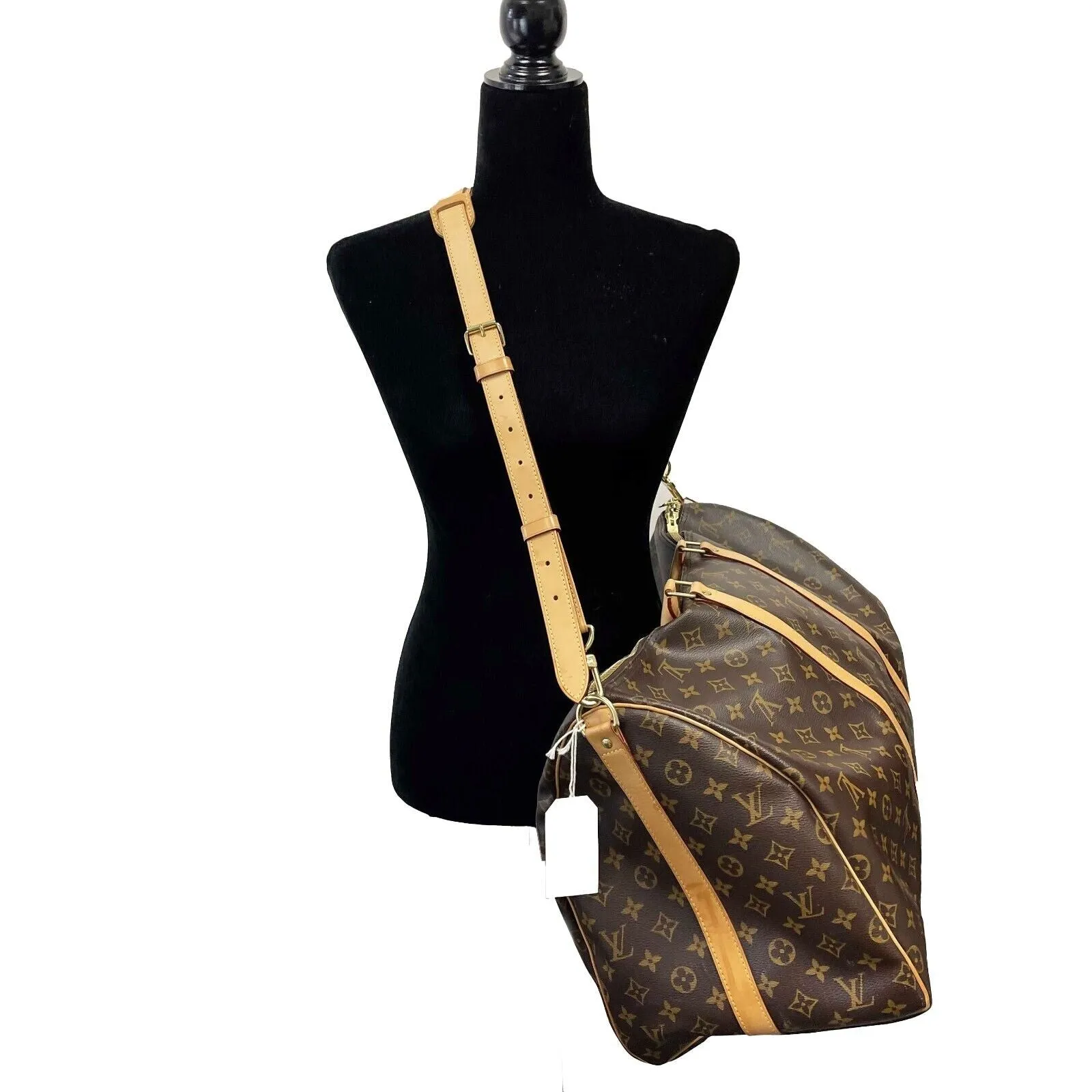 Louis Vuitton - Keepall Bandouliere 55 - Brown Monogram Top Handle w/ Strap