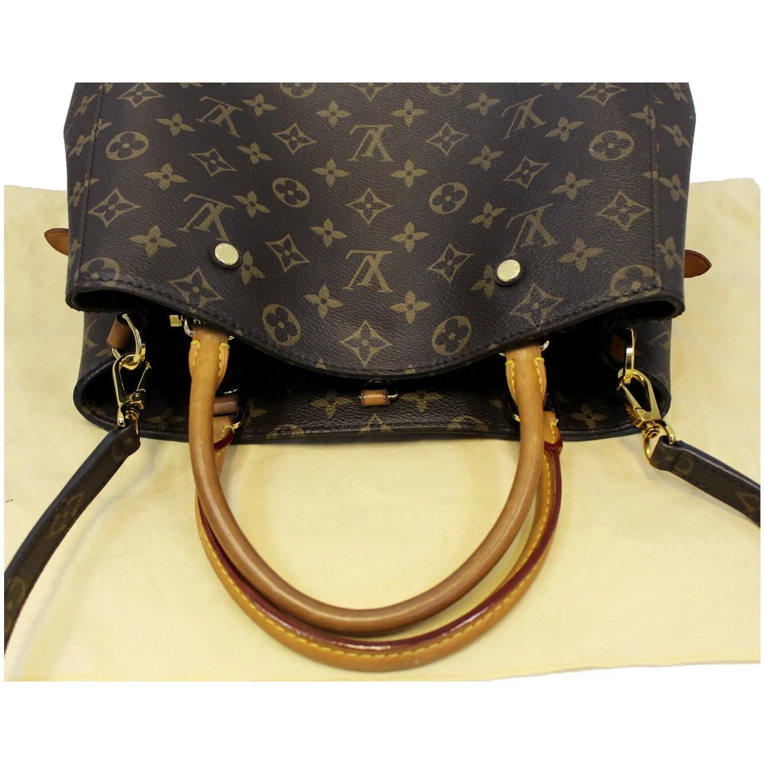 LOUIS VUITTON Montaigne MM Monogram Canvas Shoulder Bag Brown