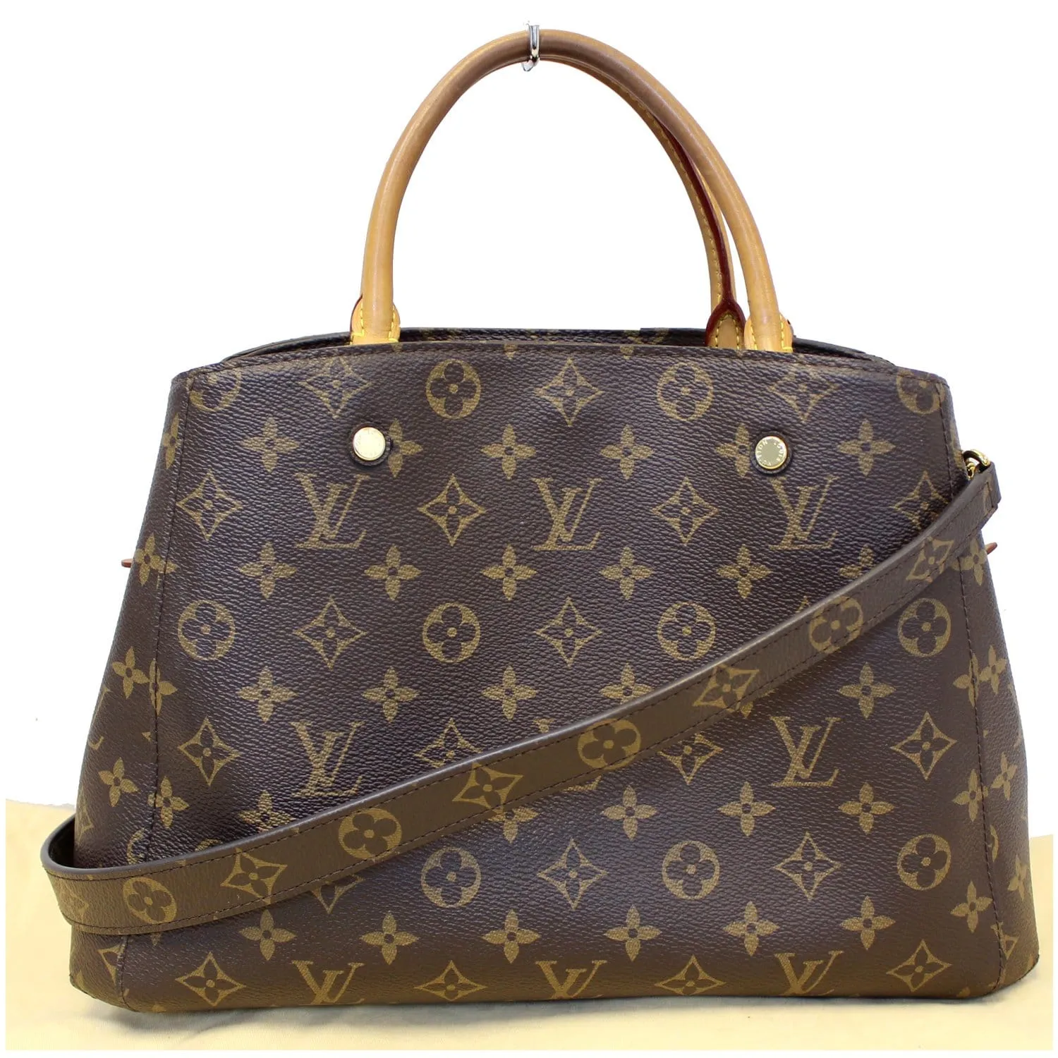LOUIS VUITTON Montaigne MM Monogram Canvas Shoulder Bag Brown