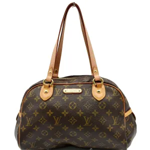 LOUIS VUITTON Montorgueil PM Monogram Canvas Shoulder Bag Brown