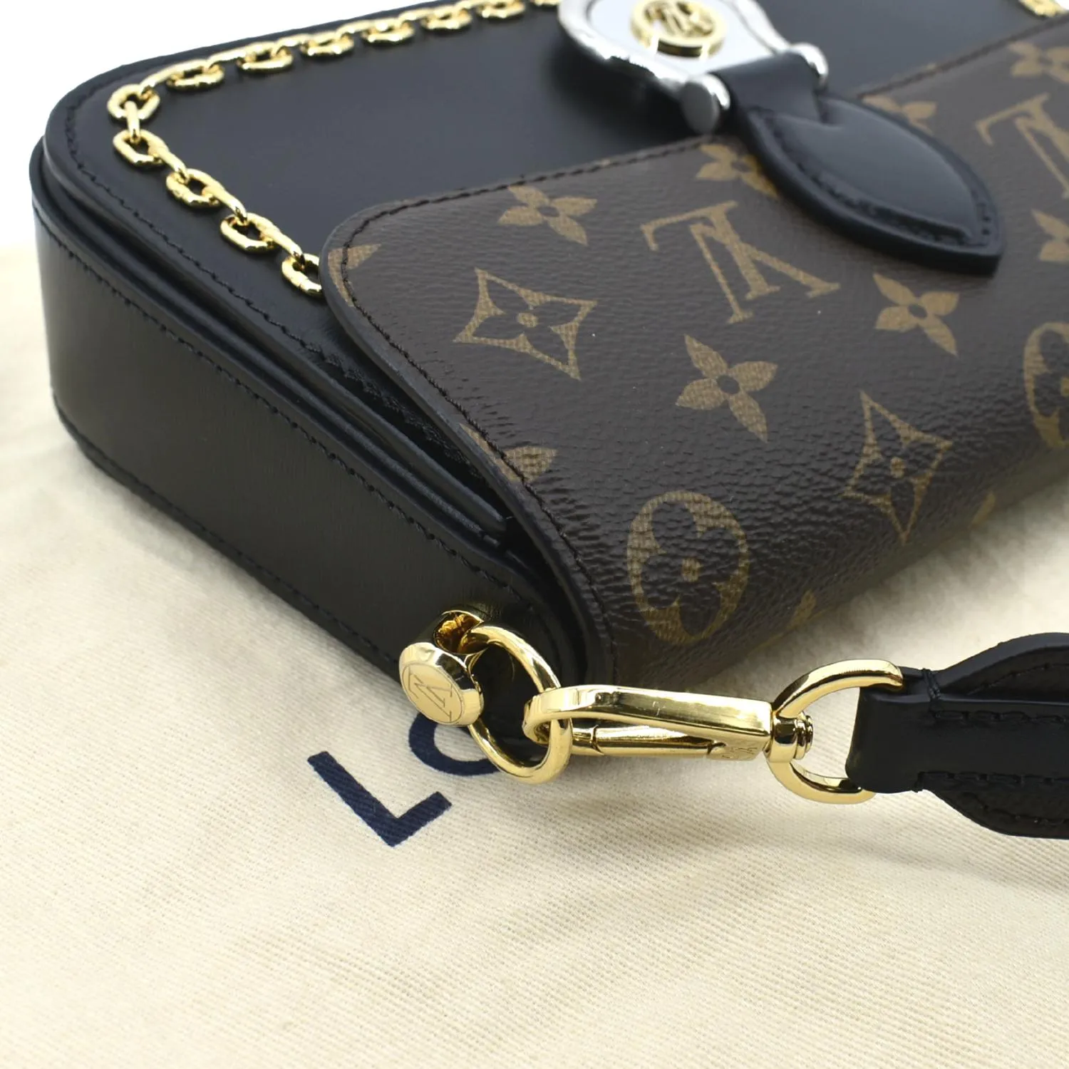 LOUIS VUITTON Neo Saint Monogram Canvas Shoulder Bag Black