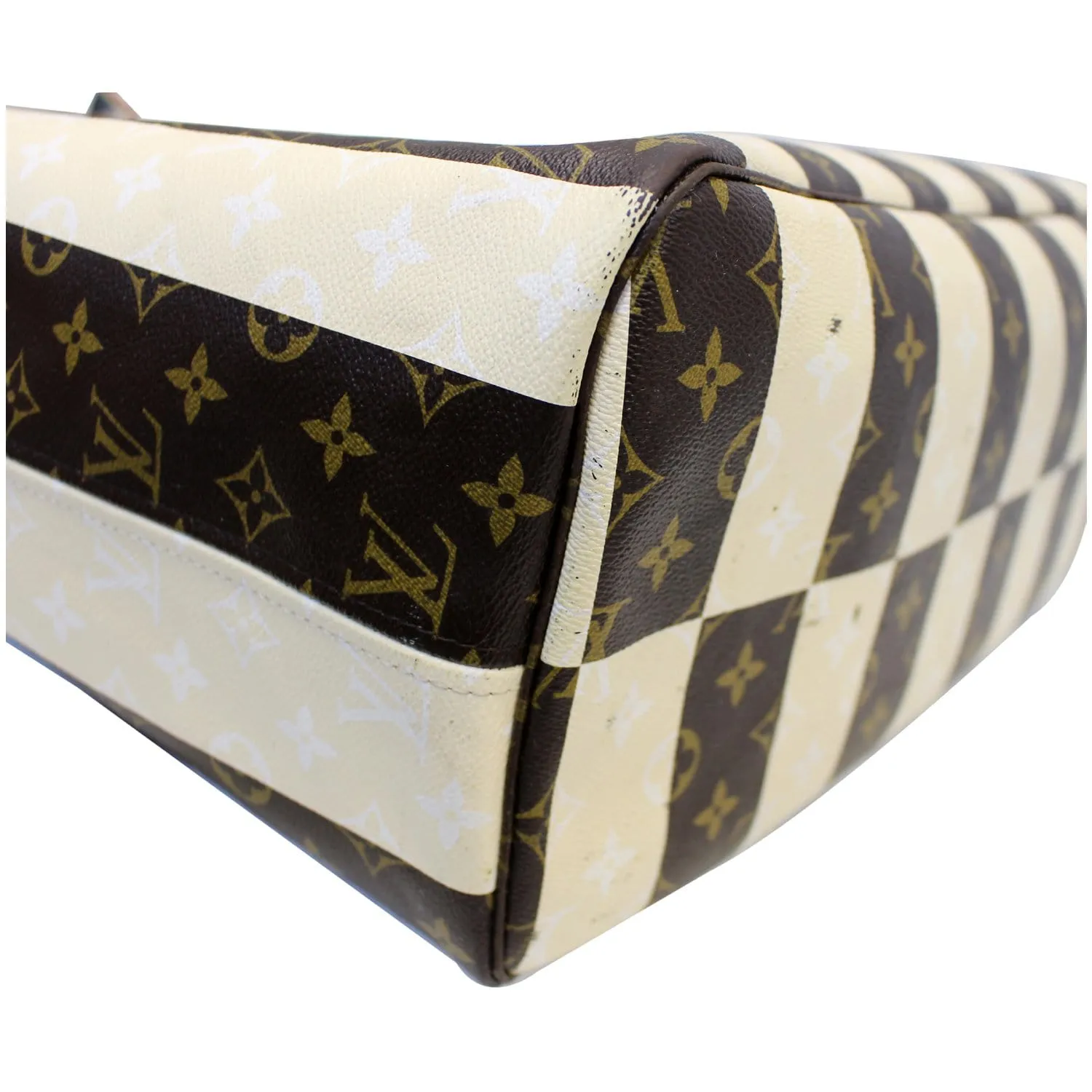 LOUIS VUITTON Neverfull XL Monogram Rayures Tote Bag Brown