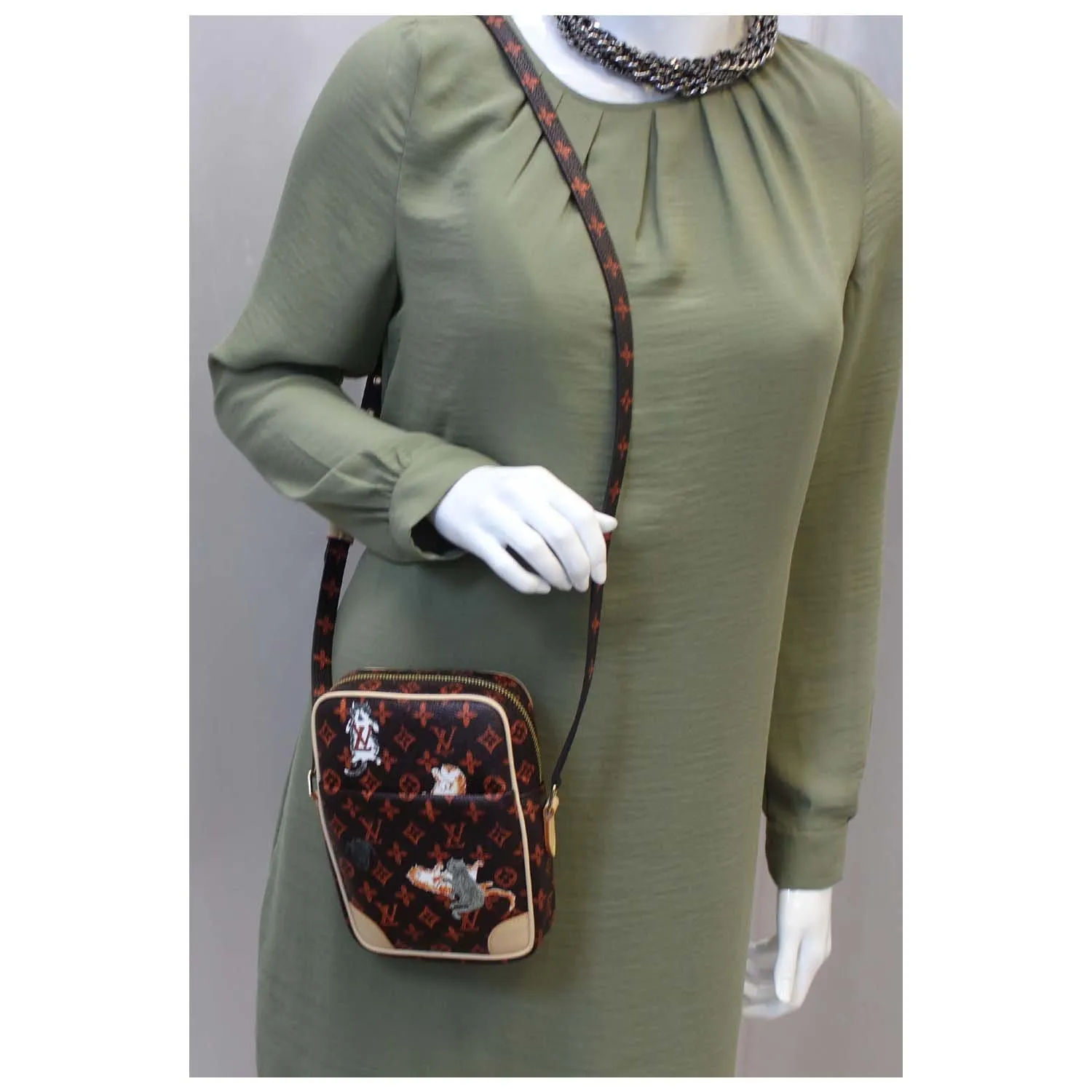 LOUIS VUITTON Paname Monogram Grace Coddington Catogram Shoulder Bag