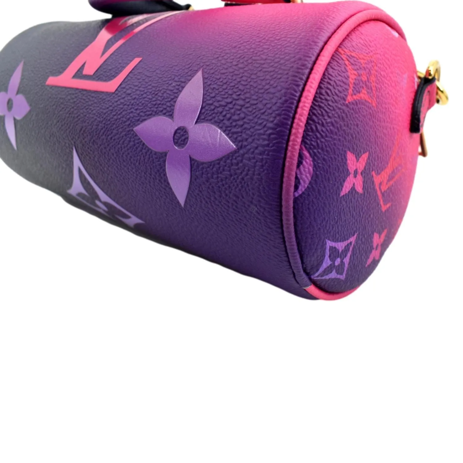 LOUIS VUITTON Papillon BB Monogram Canvas Shoulder Handbag Midnight Fuchsia