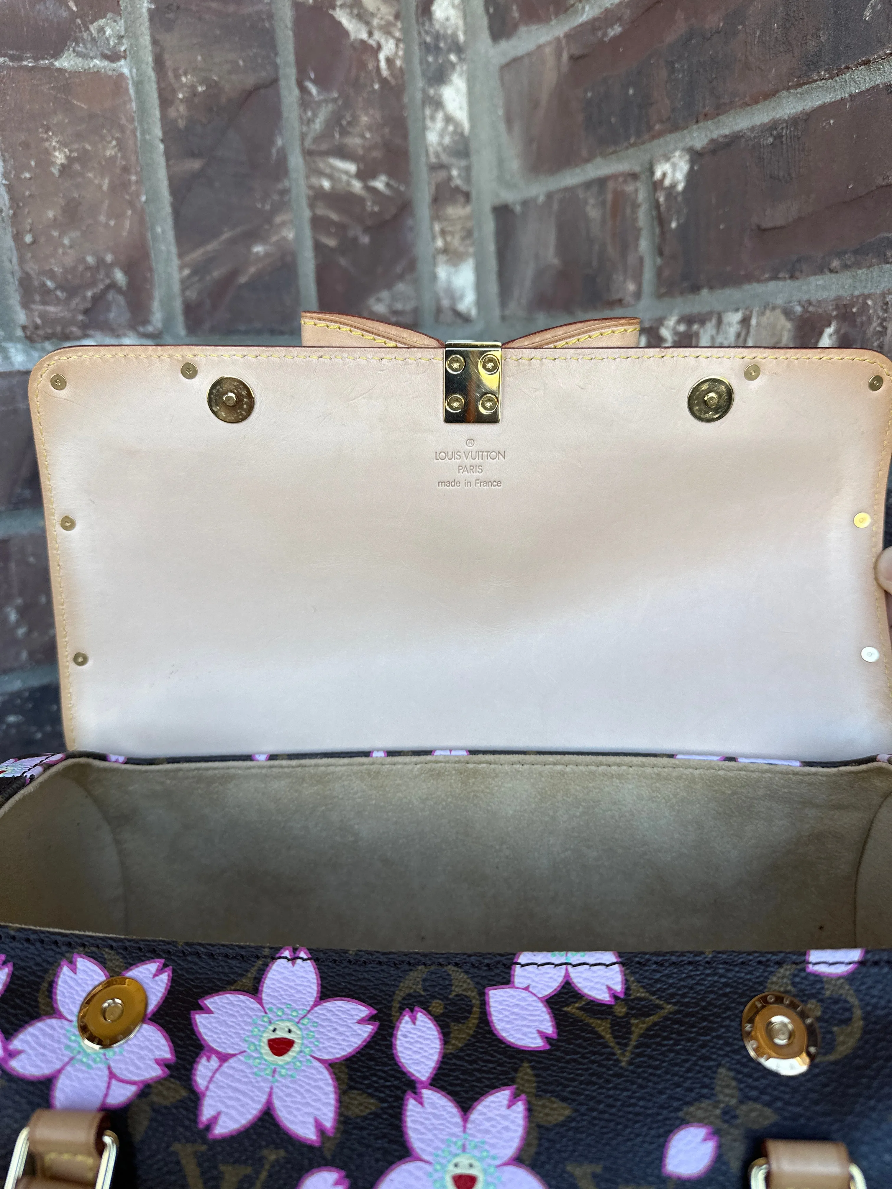 Louis Vuitton Papillon Handbag Limited Edition Cherry Blossom Monogram 67678