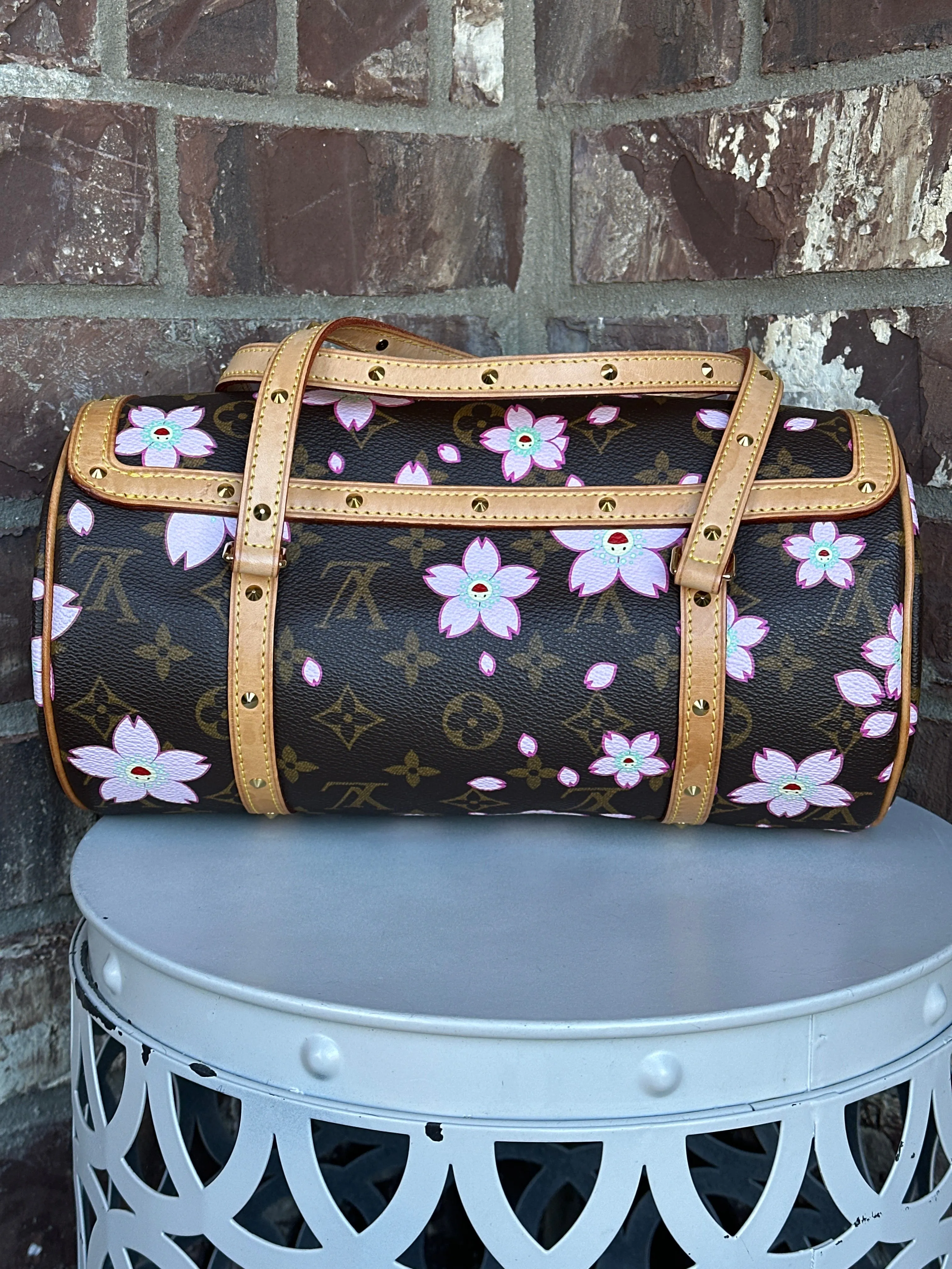 Louis Vuitton Papillon Handbag Limited Edition Cherry Blossom Monogram 67678