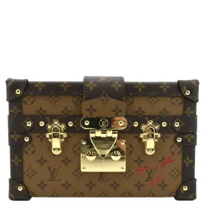 LOUIS VUITTON Petite Malle Monogram Reverse Canvas Shoulder Bag Brown