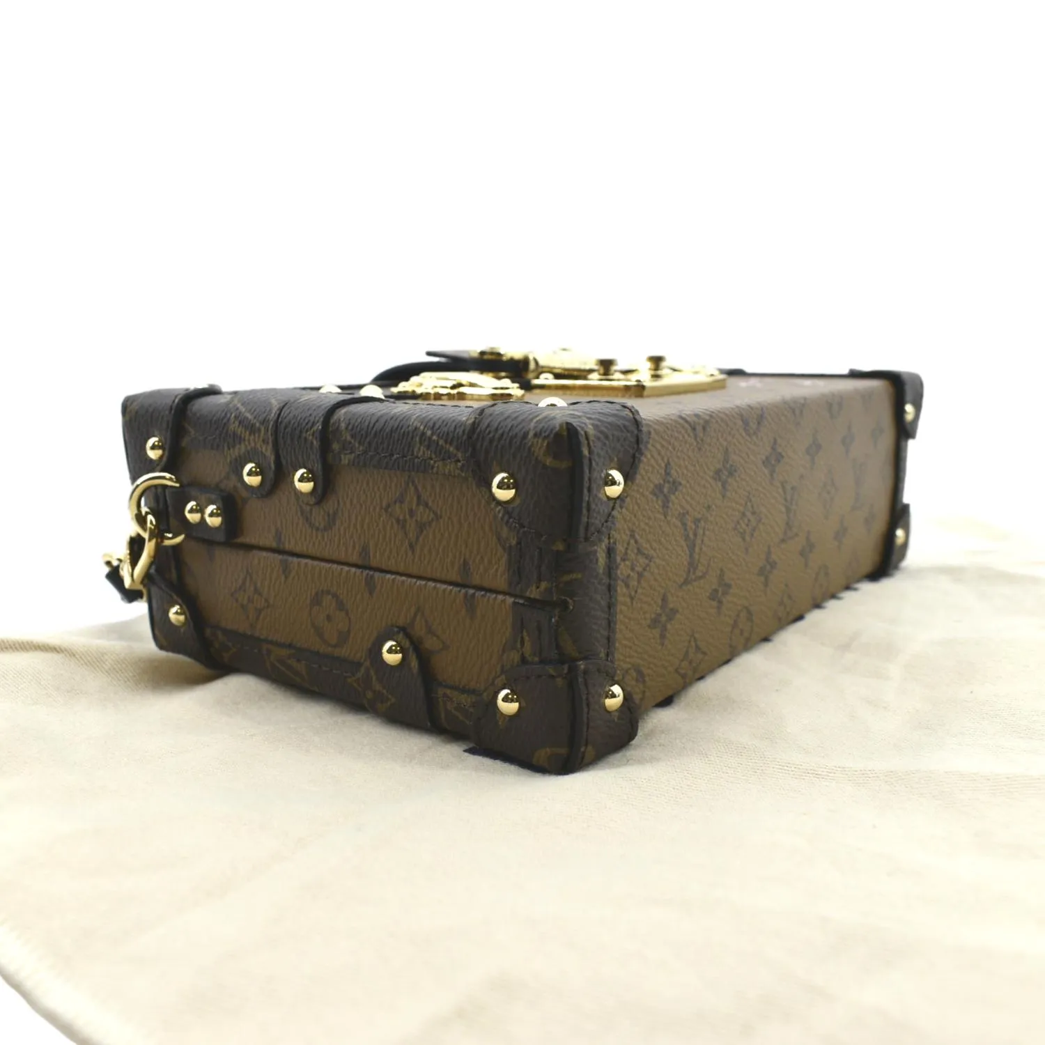 LOUIS VUITTON Petite Malle Monogram Reverse Canvas Shoulder Bag Brown