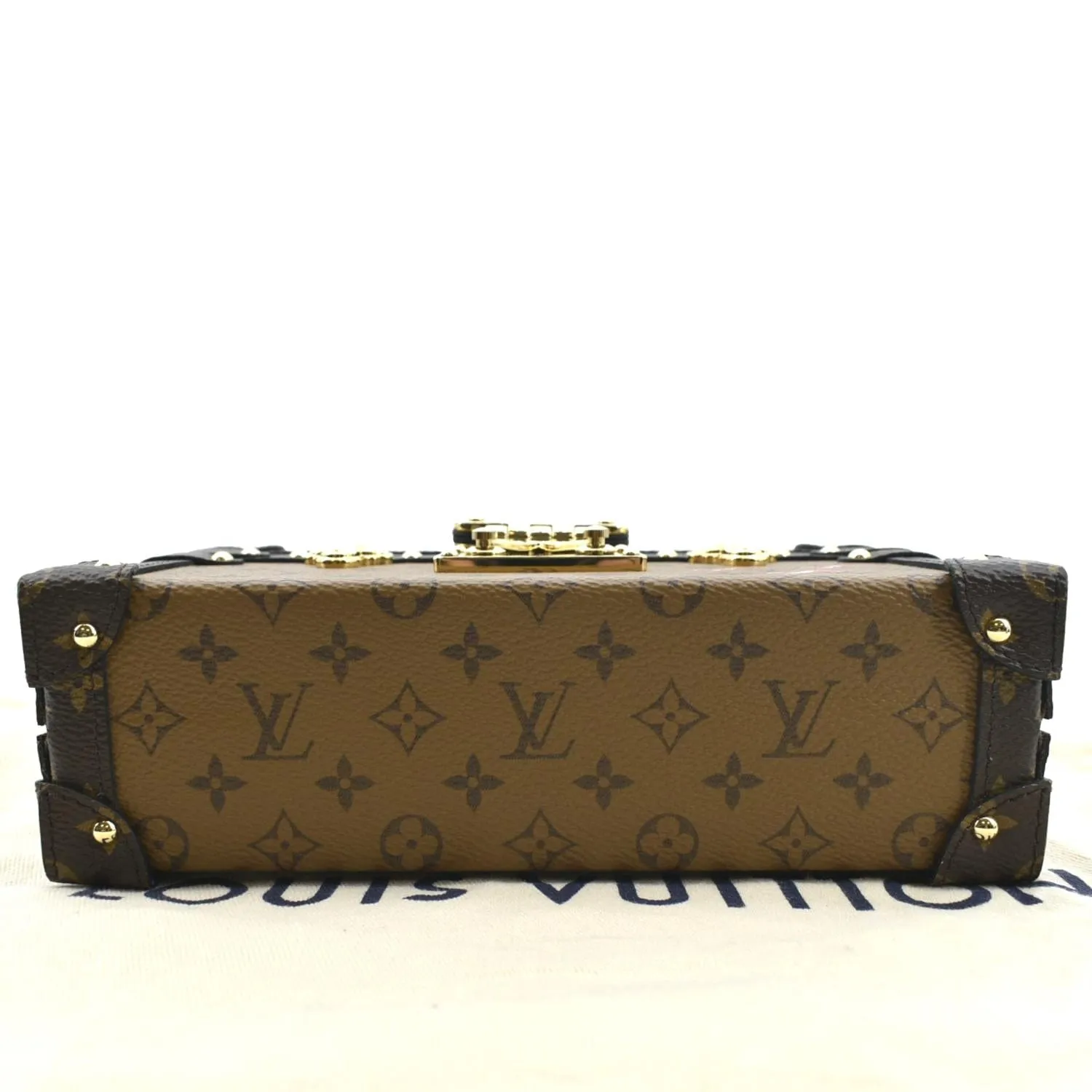 LOUIS VUITTON Petite Malle Monogram Reverse Canvas Shoulder Bag Brown