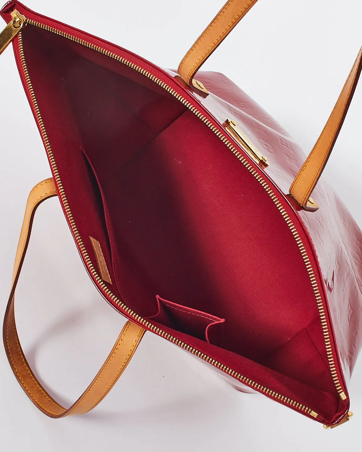 Louis Vuitton Red (Pomme D'Amour) Monogram Vernis Bellevue GM Tote Bag