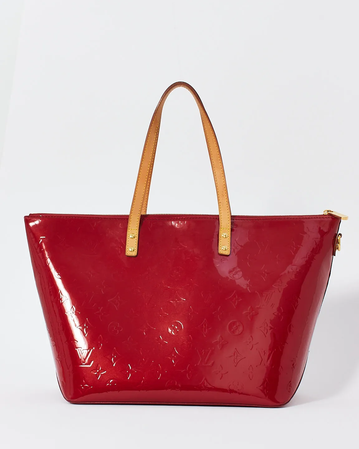Louis Vuitton Red (Pomme D'Amour) Monogram Vernis Bellevue GM Tote Bag