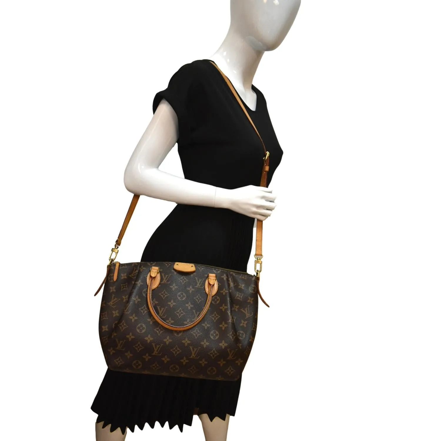 LOUIS VUITTON Turenne GM Monogram Canvas Shoulder Bag Brown