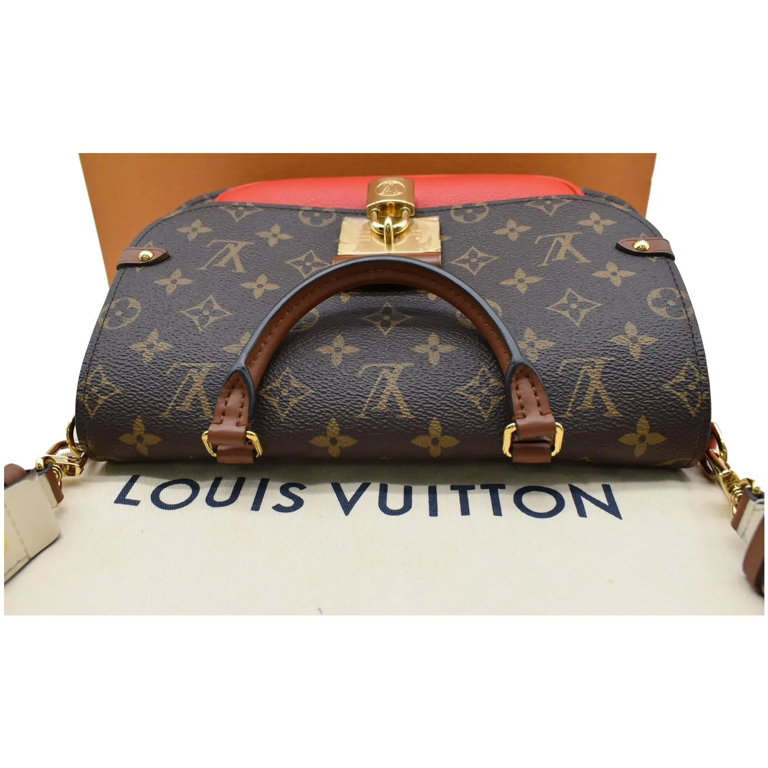 LOUIS VUITTON Vaugirard Monogram Canvas Shoulder Bag Coquelicot