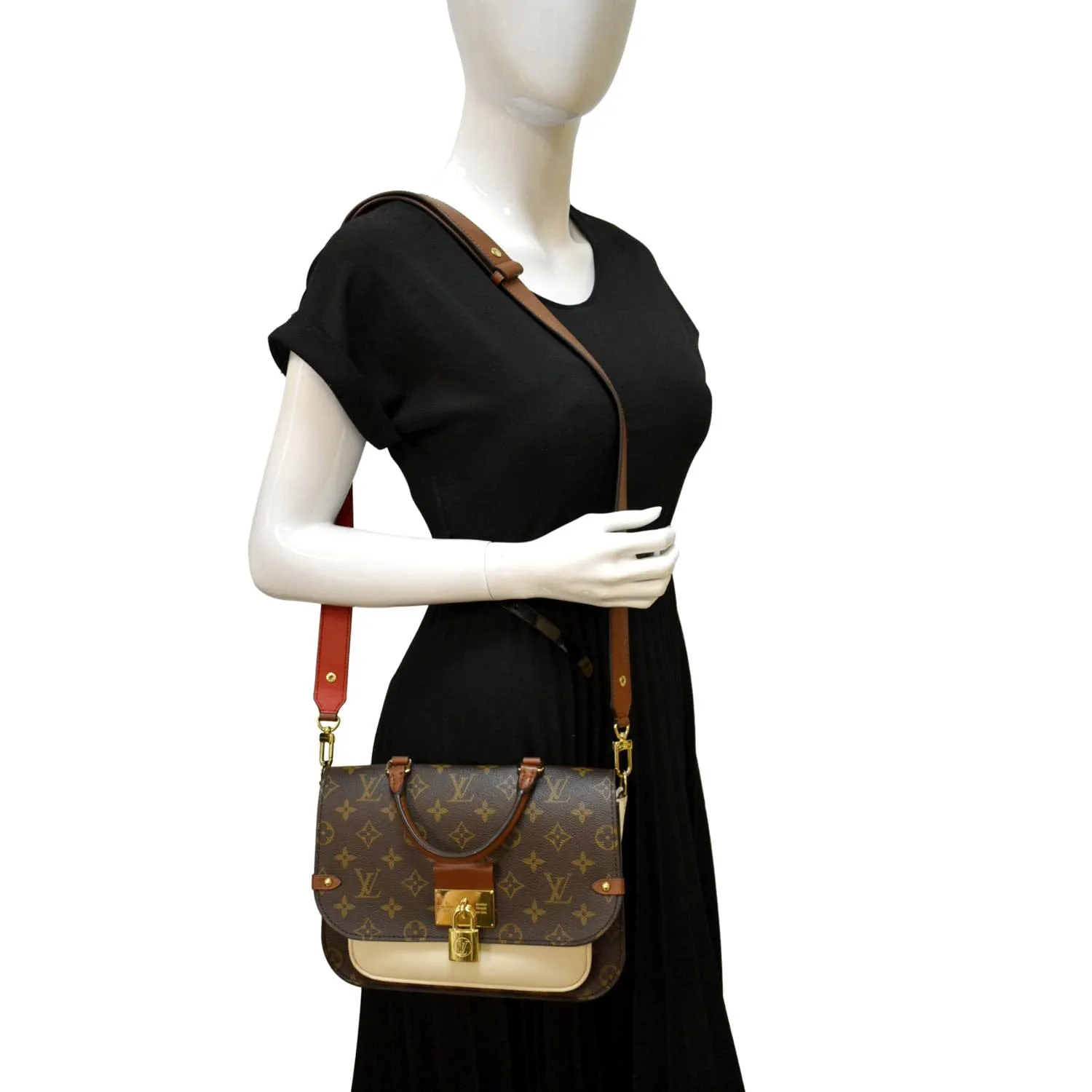 LOUIS VUITTON Vaugirard Monogram Canvas Shoulder Bag Creme
