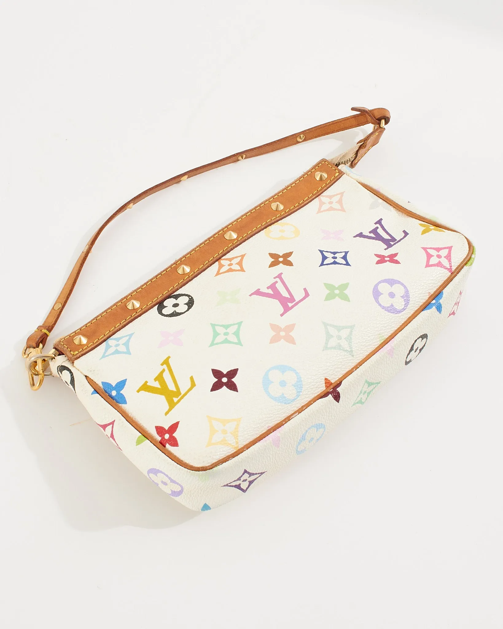Louis Vuitton White Monogram Multicolore Canvas Pochette Accessoires
