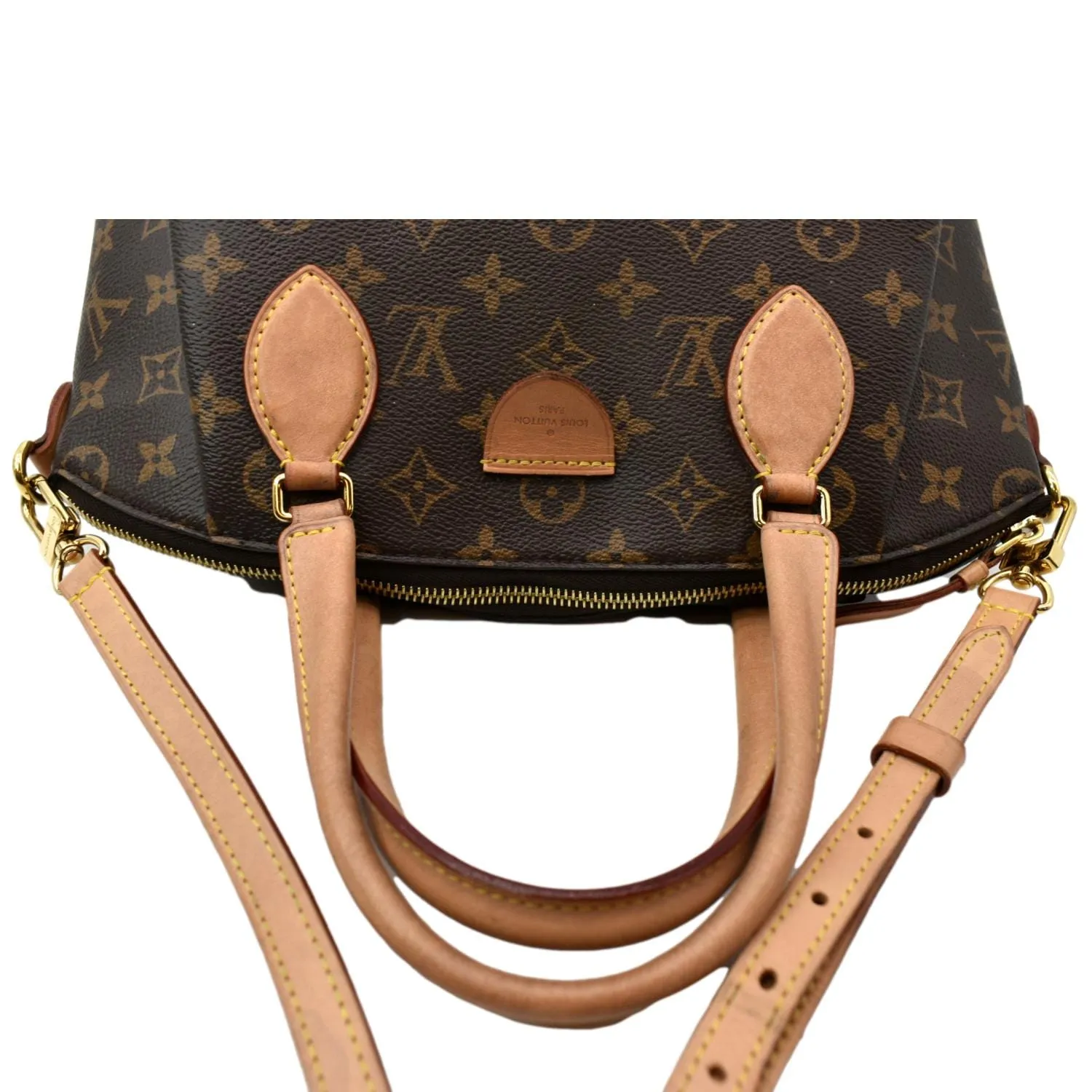 LOUIS VUITTON Women Rivoli PM Monogram Canvas Shoulder Bag Brown
