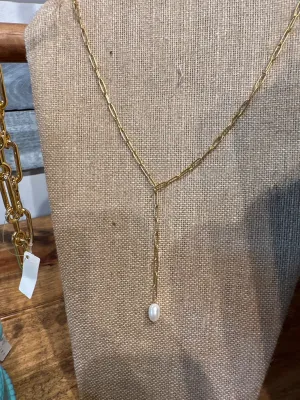 Lucia Pearl Lariat - Sahira Jewelry
