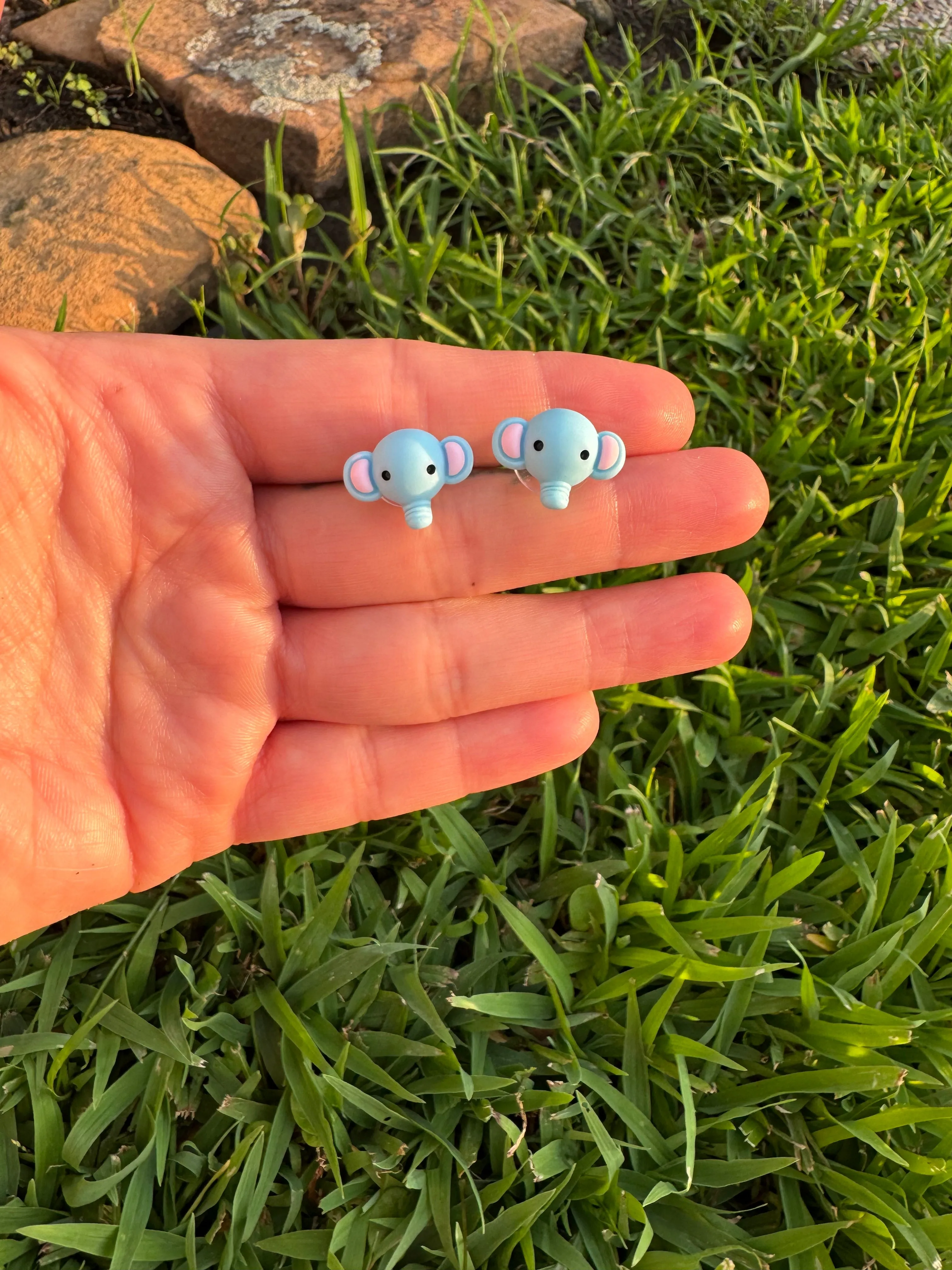 Lucky Elephant Stud Post Earrings Gift
