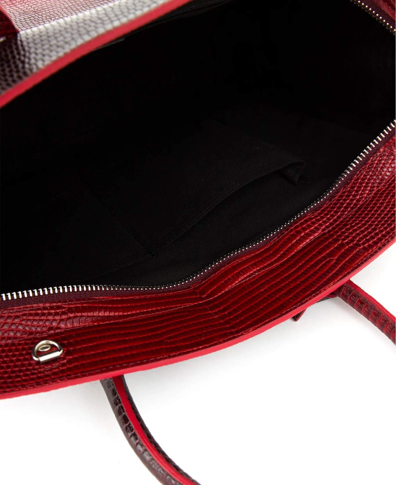 Luigia Leather Bag Lizard Print degraded red