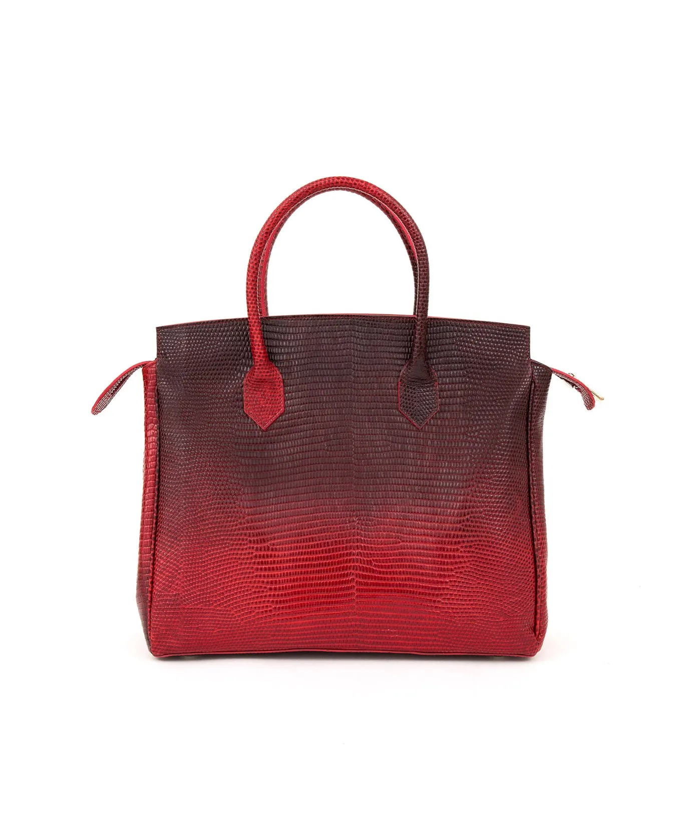 Luigia Leather Bag Lizard Print degraded red