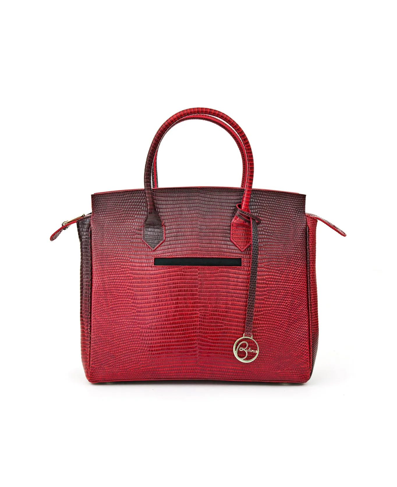 Luigia Leather Bag Lizard Print degraded red