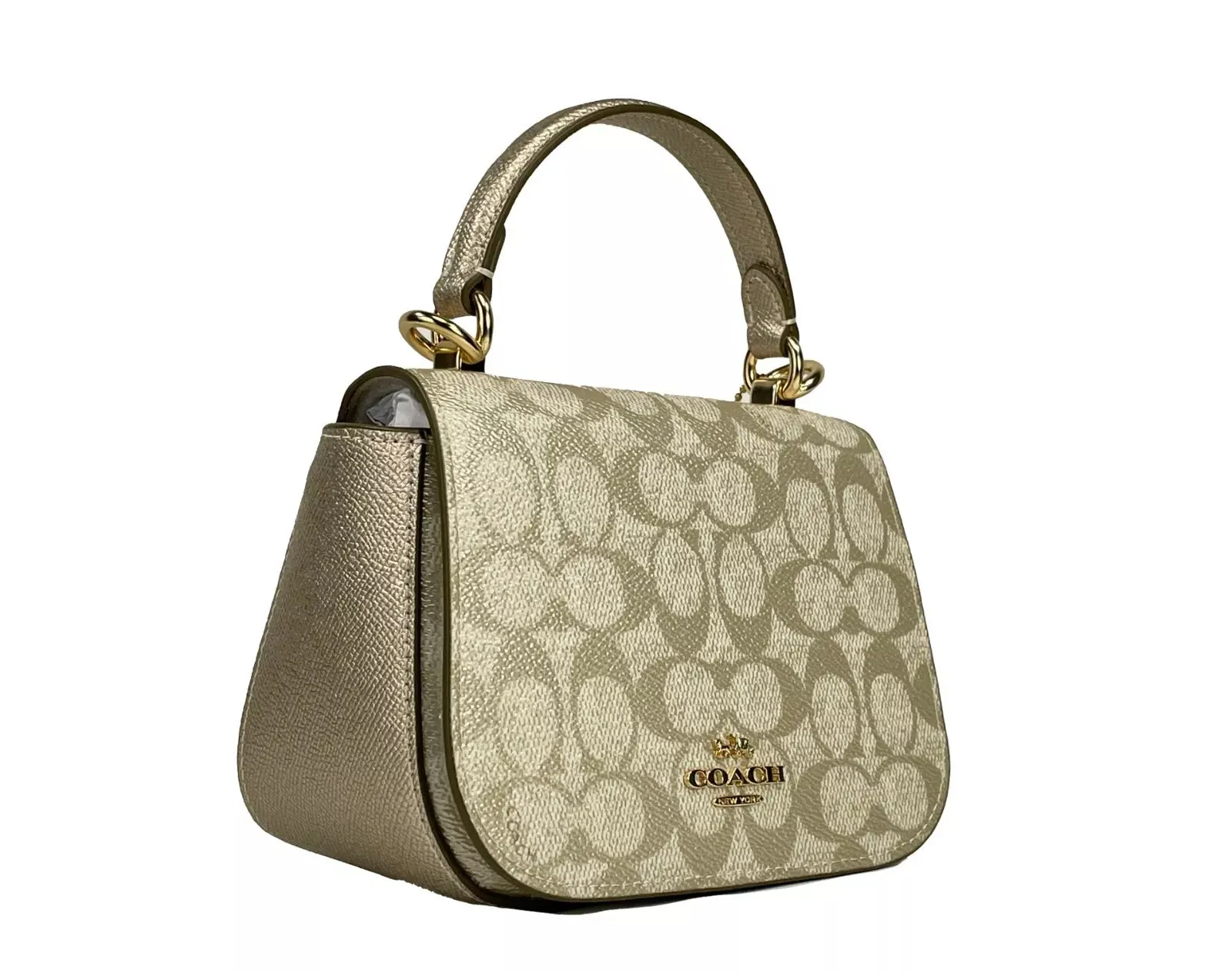 Lysa Top Handle Bag Crossbody Champagne Gold