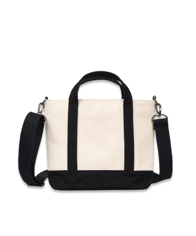 MACKY Golf: Canvas Sporty Tote Bag - White/Black