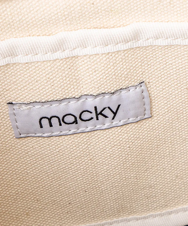 MACKY Golf: Canvas Sporty Tote Bag - White/Black