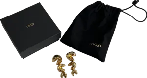 Maje Metallic Fortune Cookie Earrings