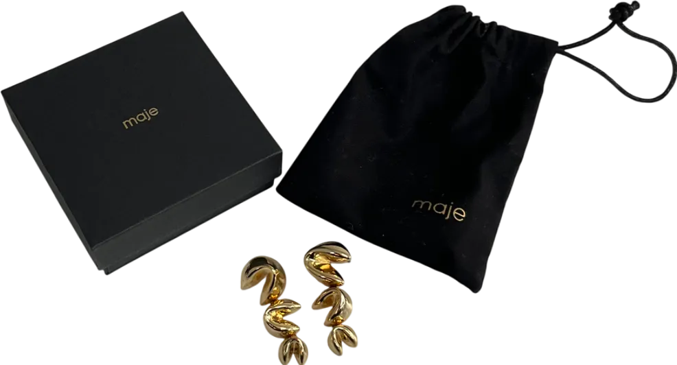 Maje Metallic Fortune Cookie Earrings