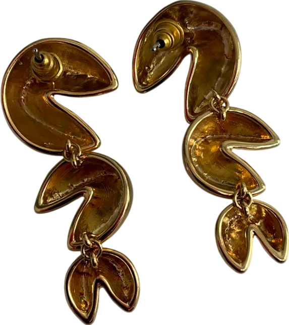 Maje Metallic Fortune Cookie Earrings